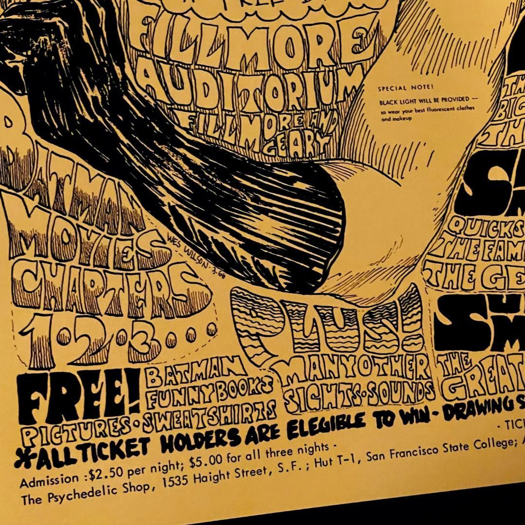 Big Brother and the Holding Company Batman Concert 1966 Reproduction Poster