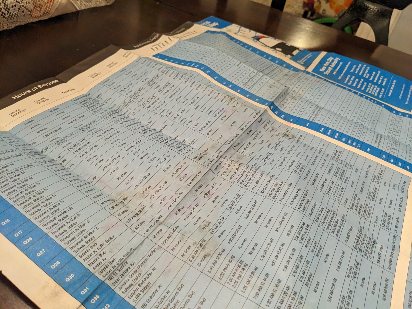 New York City Transit Queens Bus Map 1988
