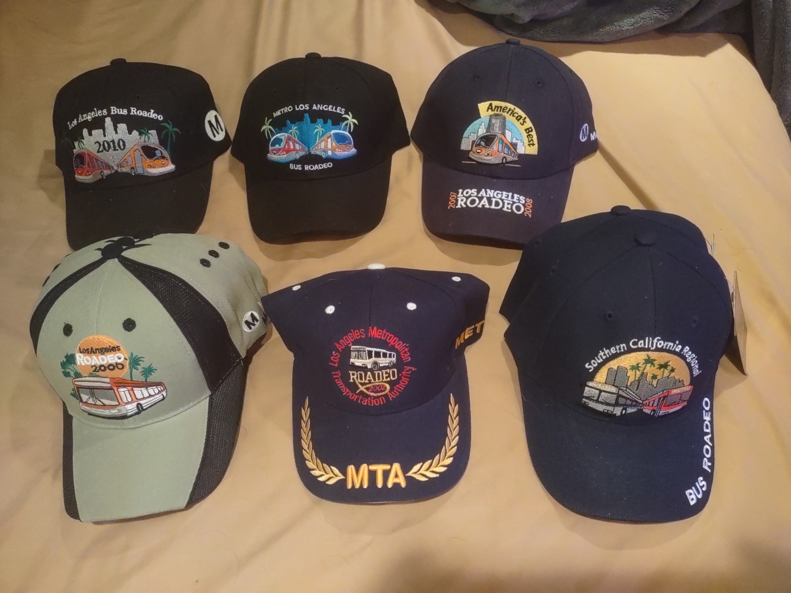 LOS ANGELES METRO BUS ROADEO HATS AND SOUTHERN CALIFORNIA REGIONAL HATS