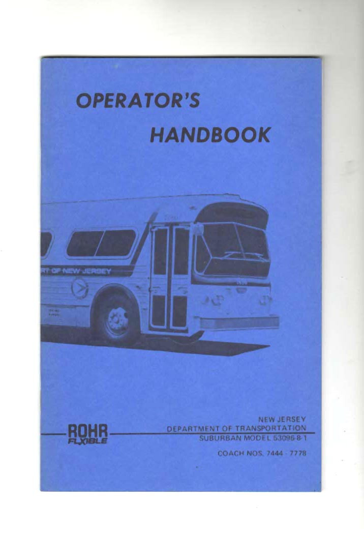 NEW JERSEY TRANSPORTATION – BUS OPERATOR’S MANUAL SUBURBAN MODEL 53006 FLIXABLE