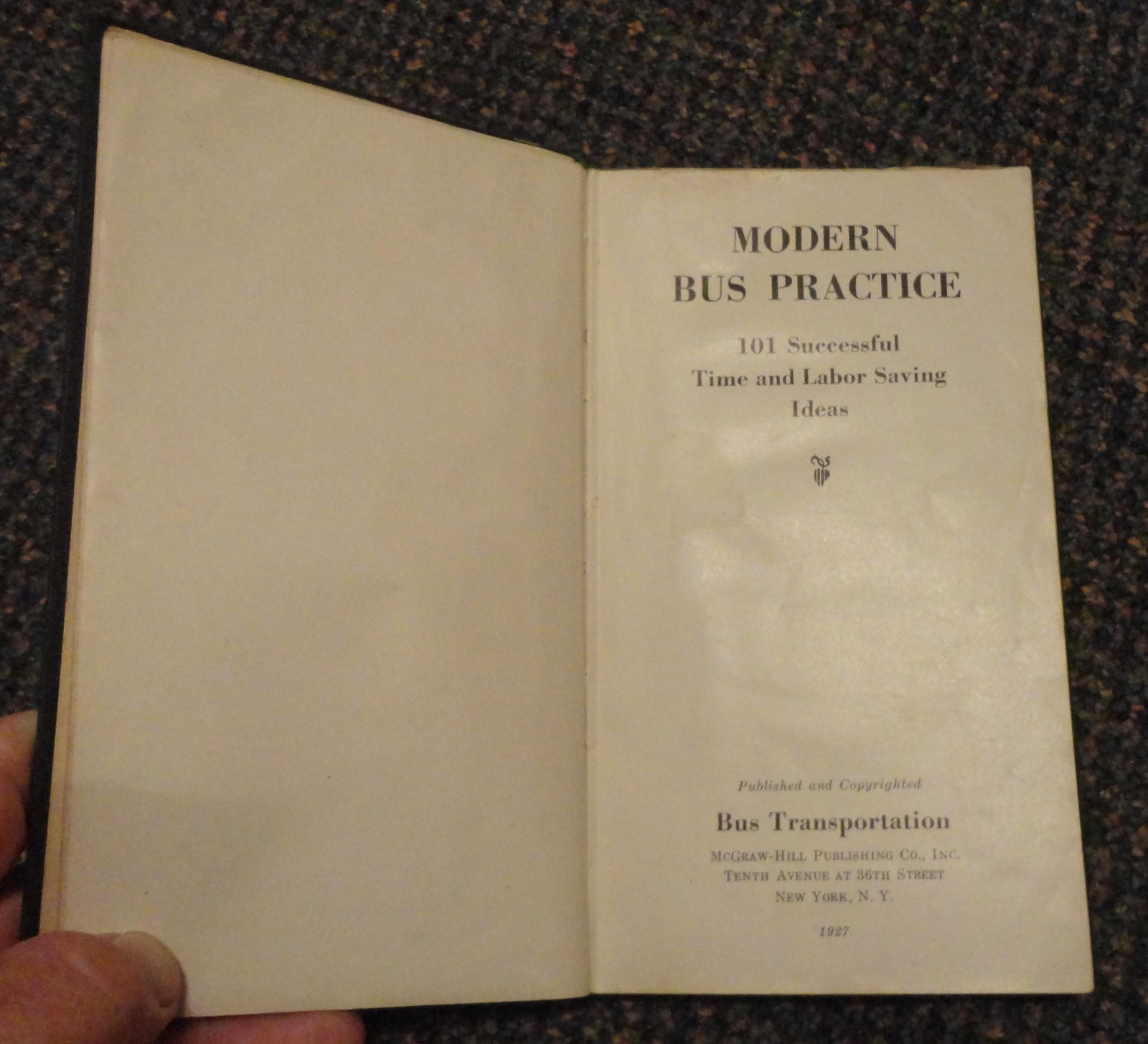 1927 Modern Bus Practice book – how to set up your own bus line