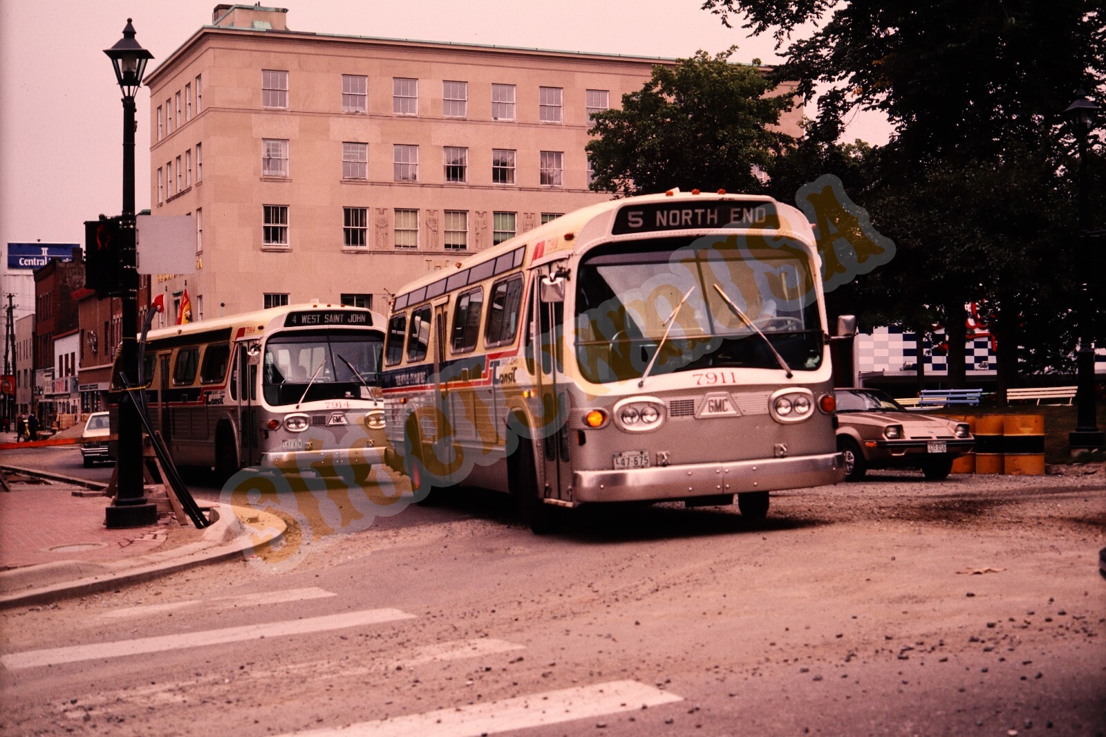 Vtg 1985 Bus Slide 7911 7914 SJT Saint John Transit Canada X5T026