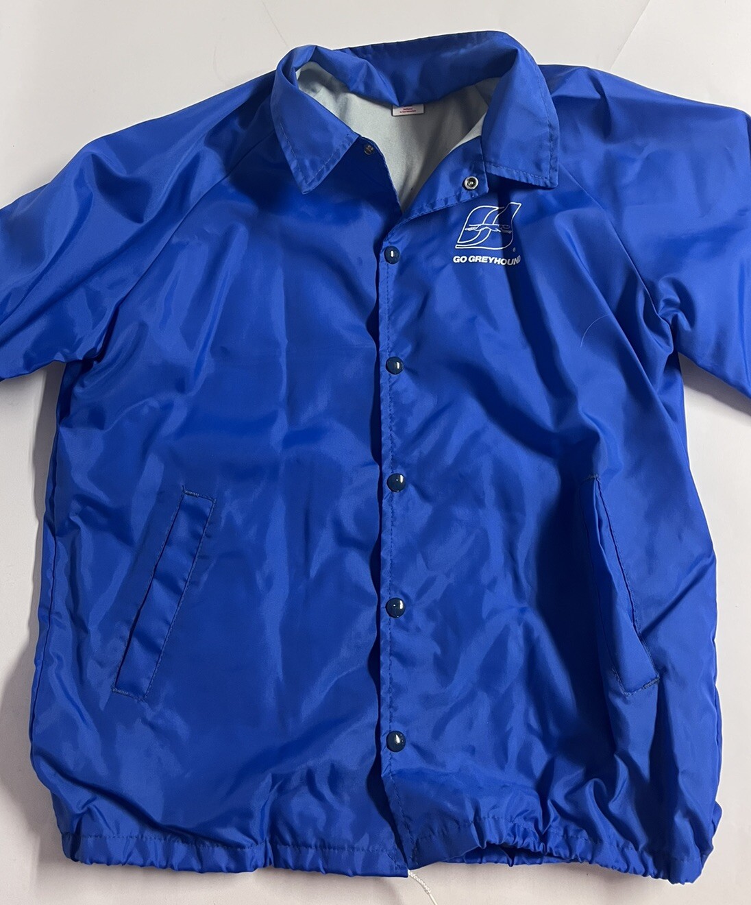 Vintage 80s/90s Greyhound Bus Line M Employee Driver Nylon Windbreaker Jacket