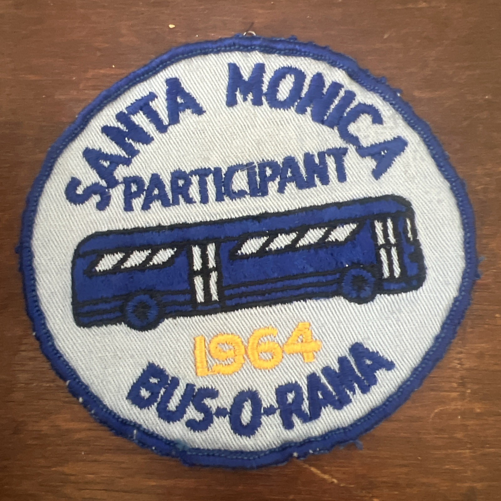 Vintage Santa Monica Bus-O-Rama 1964 Participant Patch Big Blue Bus 1/1 On eBay