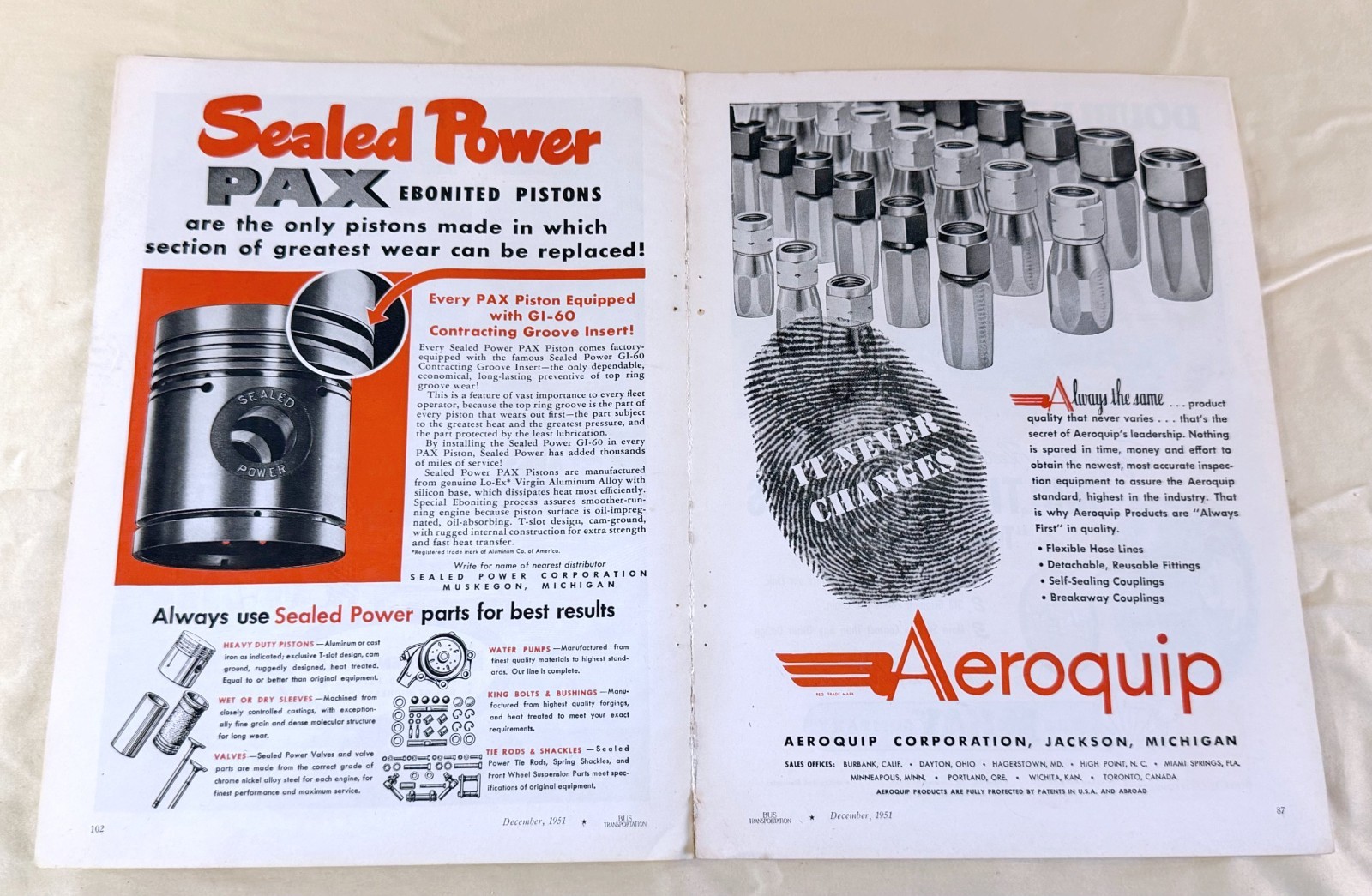 vtg BUS print ad full spreads parts