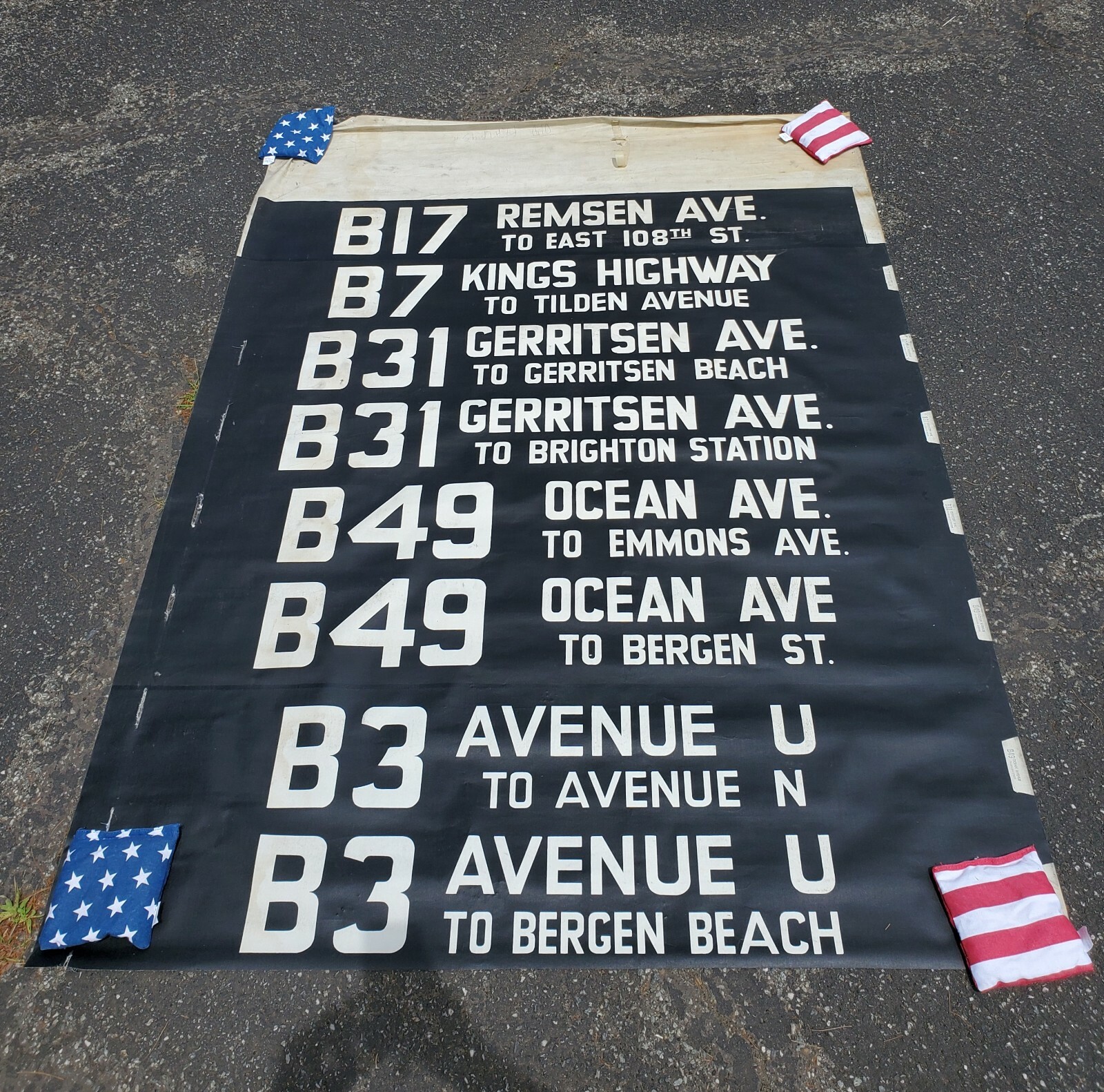 1960’S NYCTA FISHBOWL BUS FRONT ROLL SIGN SECTION AVE U OCEAN AVE BROOKLYN NY