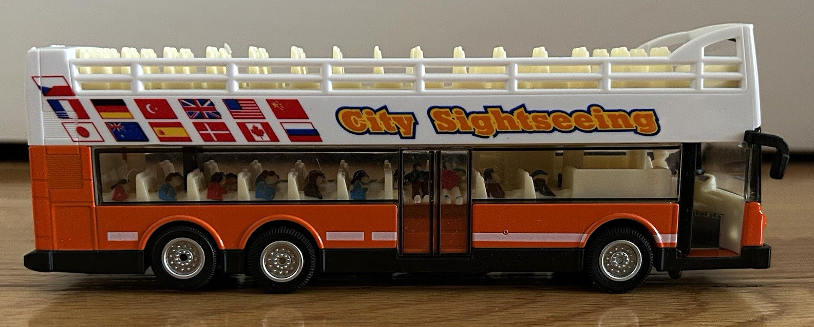 City Sightseeing Double Decker Bus Diecast Model Toy Vehicle Orange/White #8150