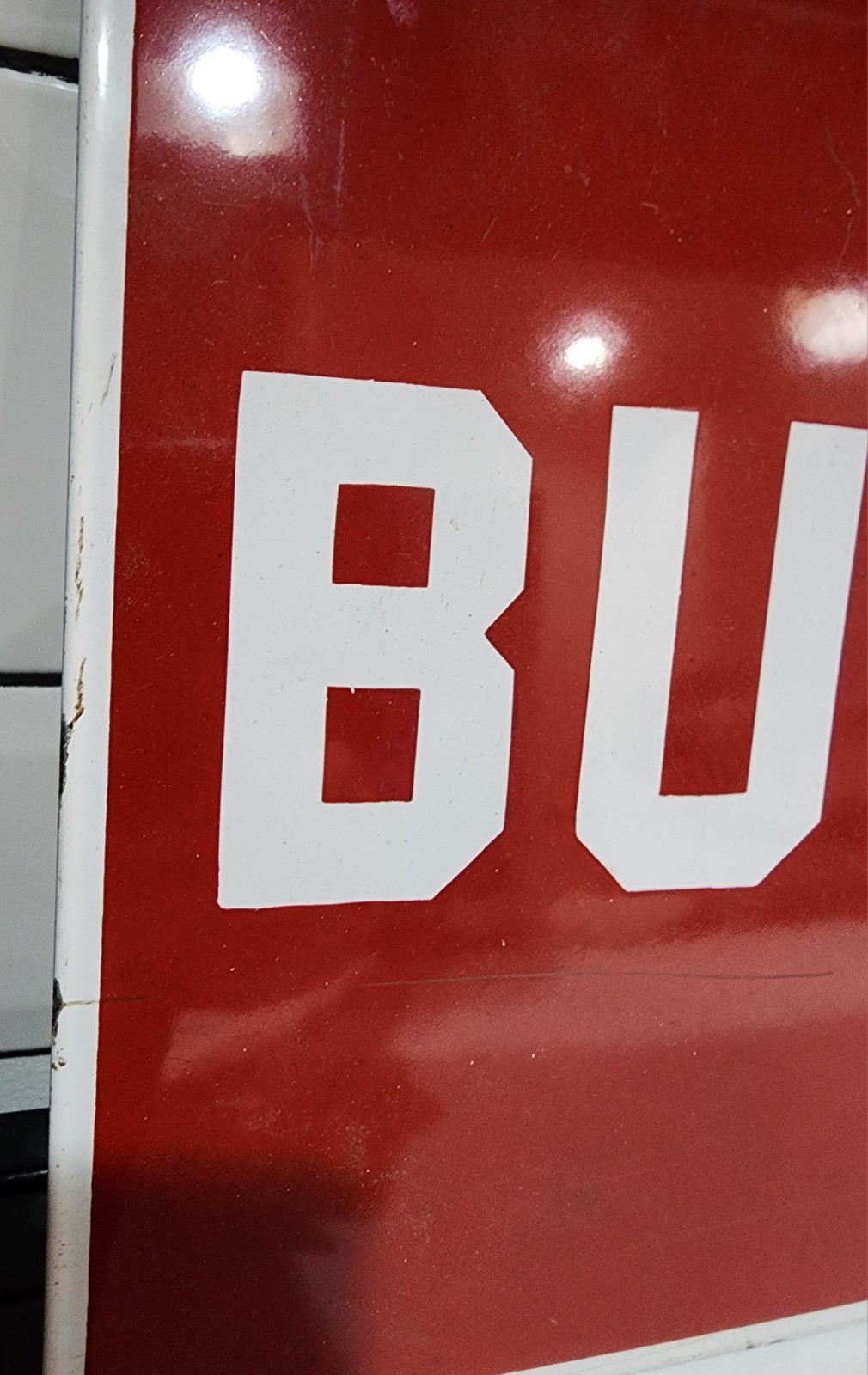 Vintage Porcelain Bus C Section Sign