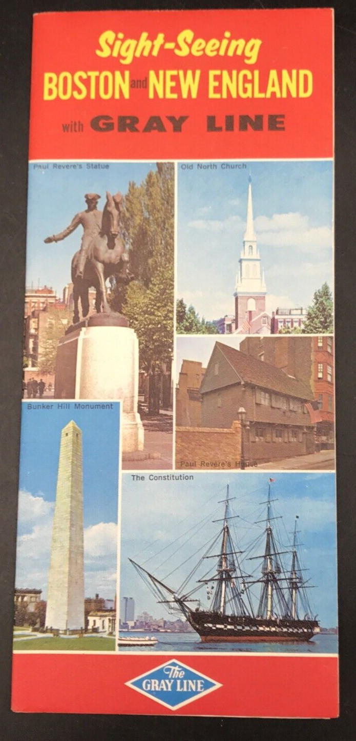 1968 Gray Line Bus Sight Seeing Boston New England Advertising Booklet Pamphlet