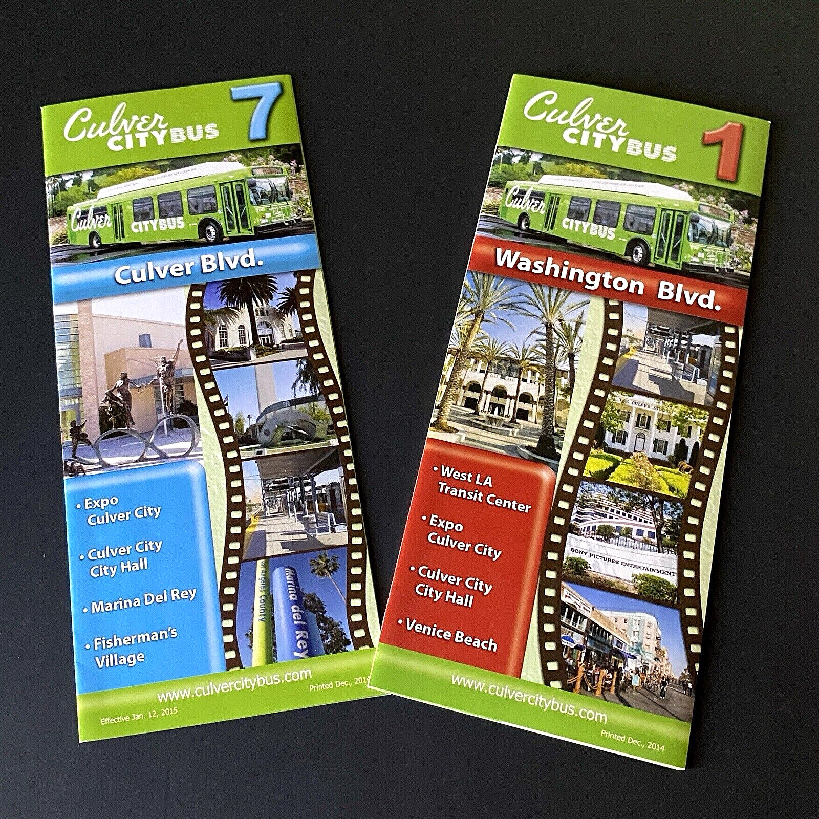 2 Bus Line Guides 2015 Culver City, Calif. Public Transit Route Commuter Travel
