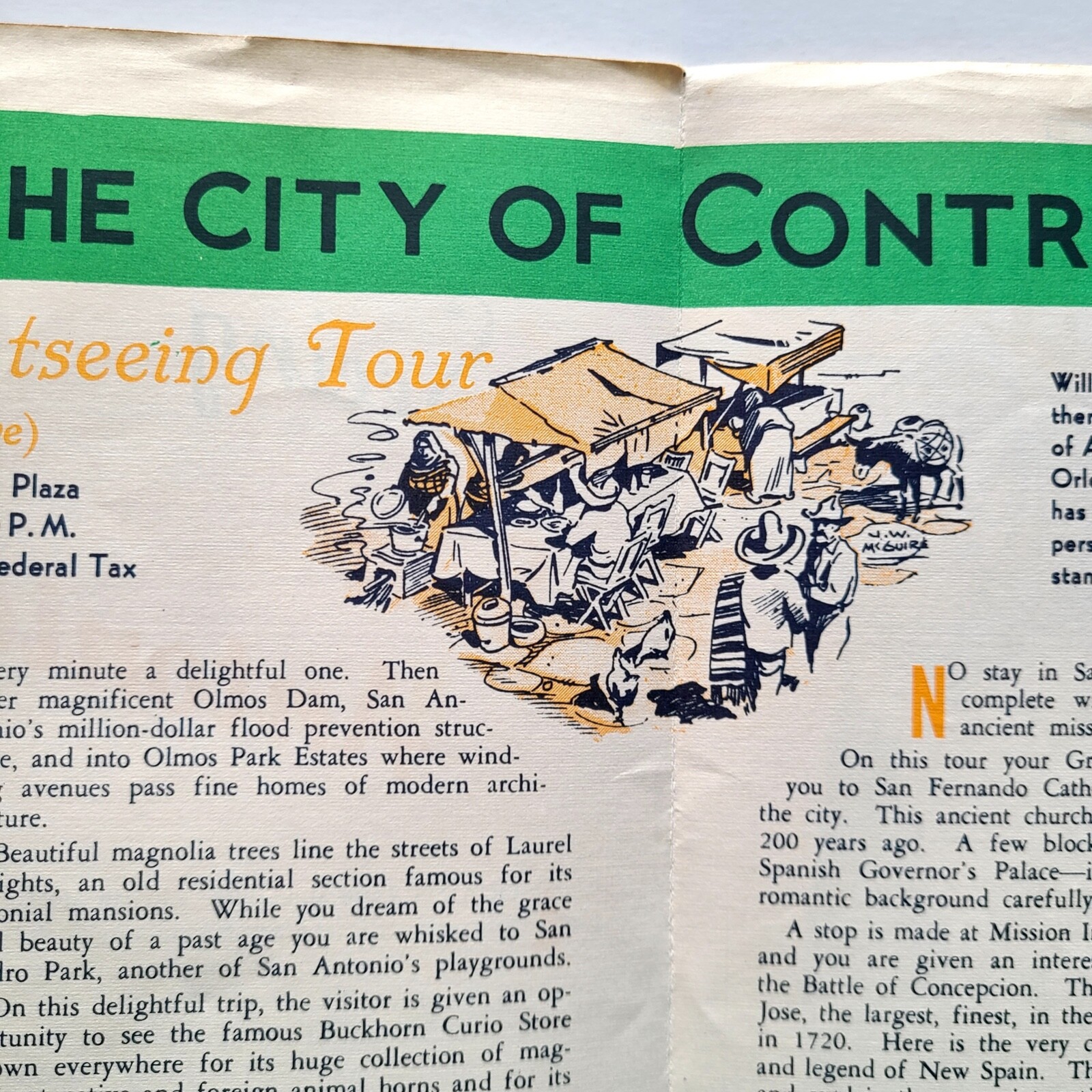 1950 Seeing San Antonio Vintage Travel Brochure Gray Line Bus Tours Buses Texas