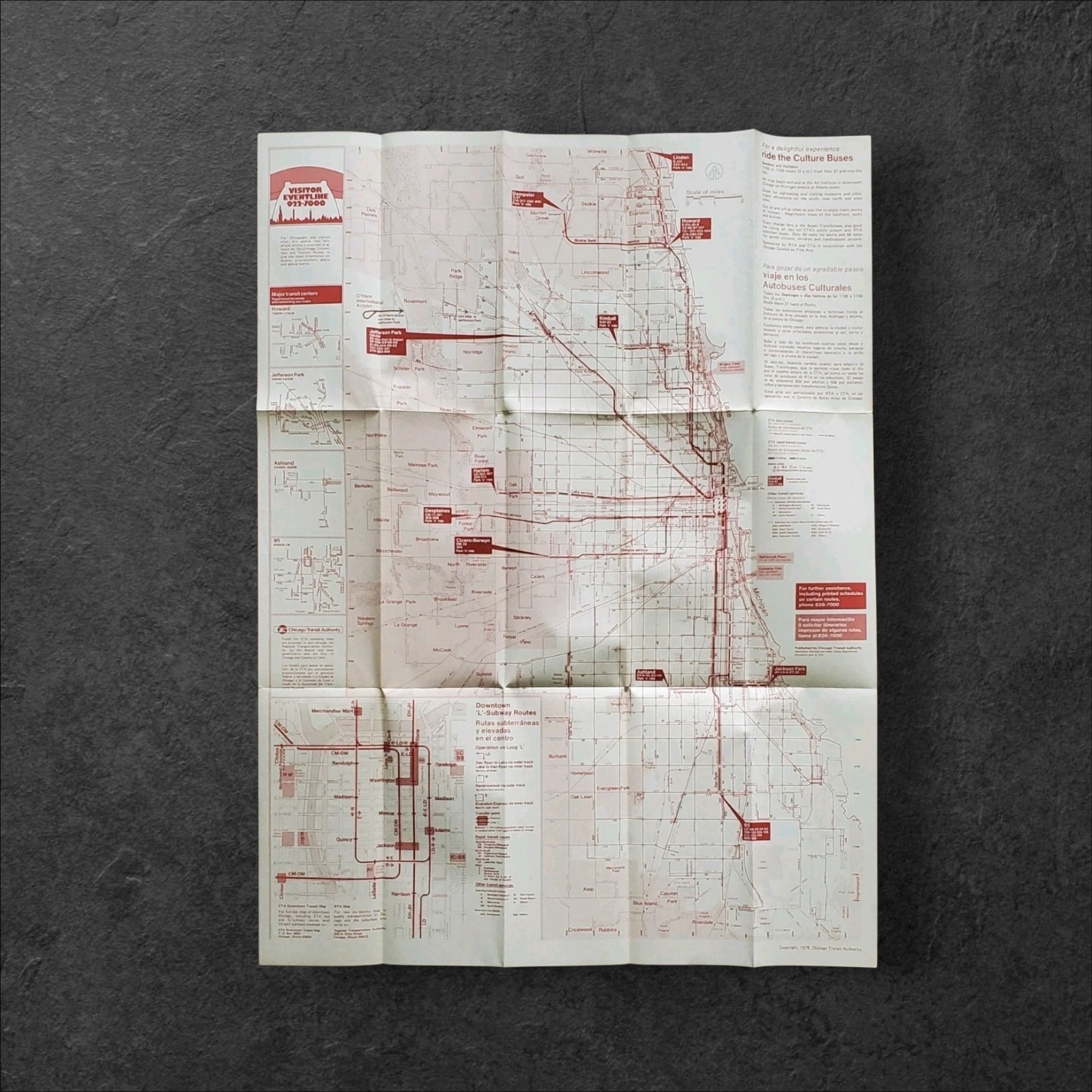 Lot of 9 Chicago Transit Authority CTA Route Maps 80s