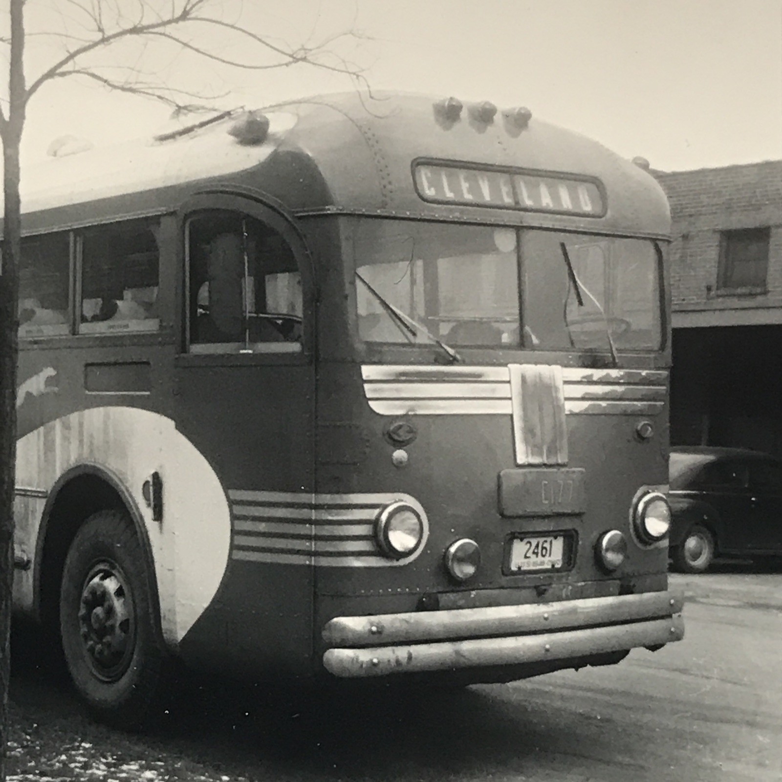 Cleveland Lorain Highway Coach Co Ohio Clydesdale Bus 1943 Snapshot Photograph