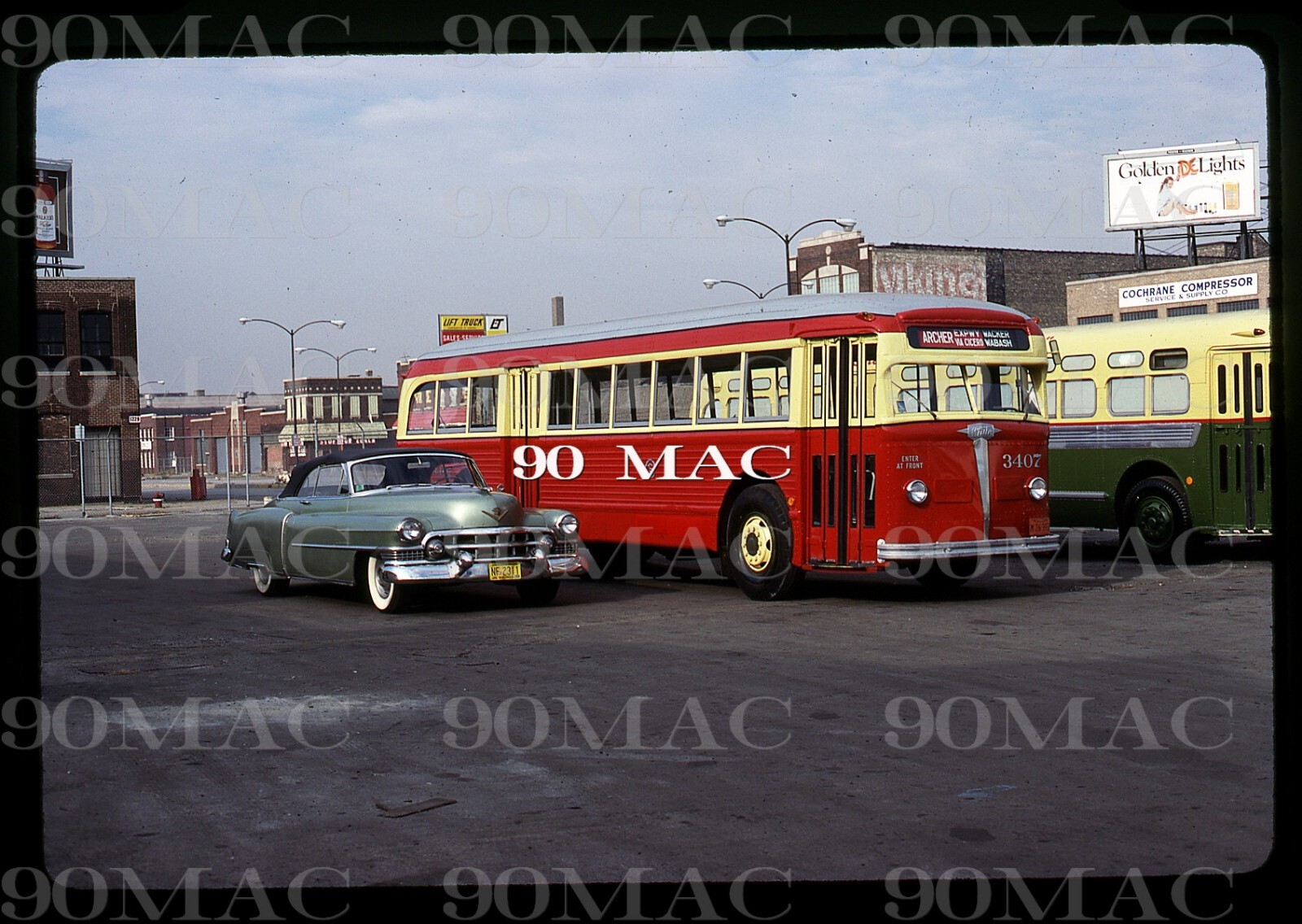 Chicago (IL) CTA White Coach #3407 (H). Original Slide 1981.