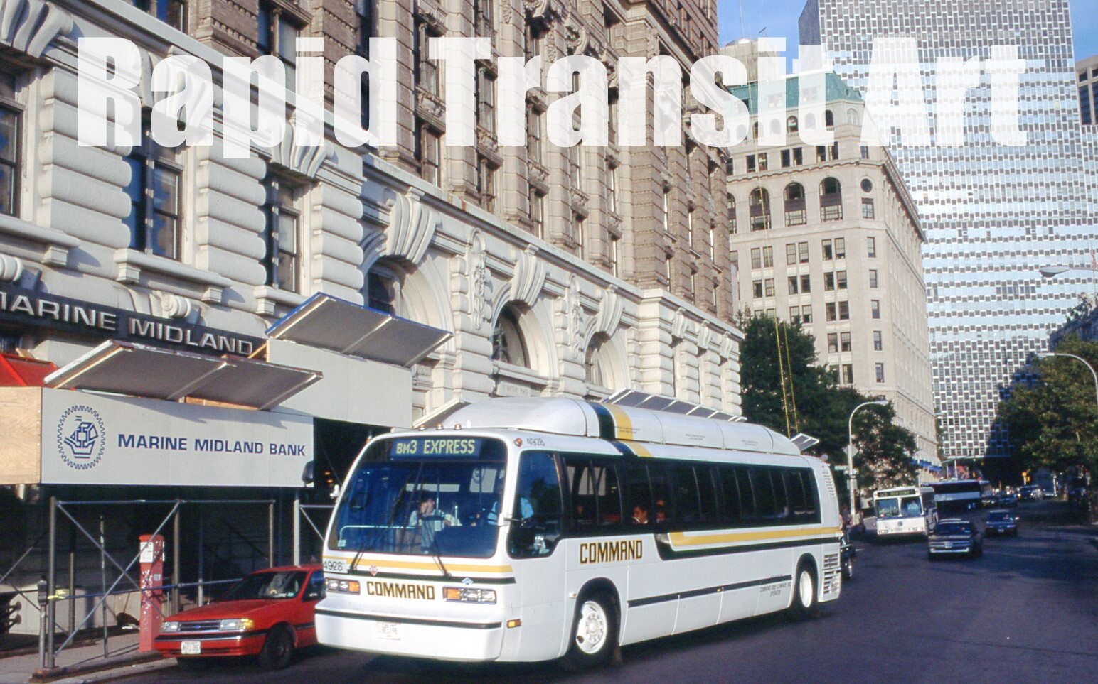 Vintage 1996 Slide New York City Command Bus RTS CNG Bus 4928 Route BM3 NYC