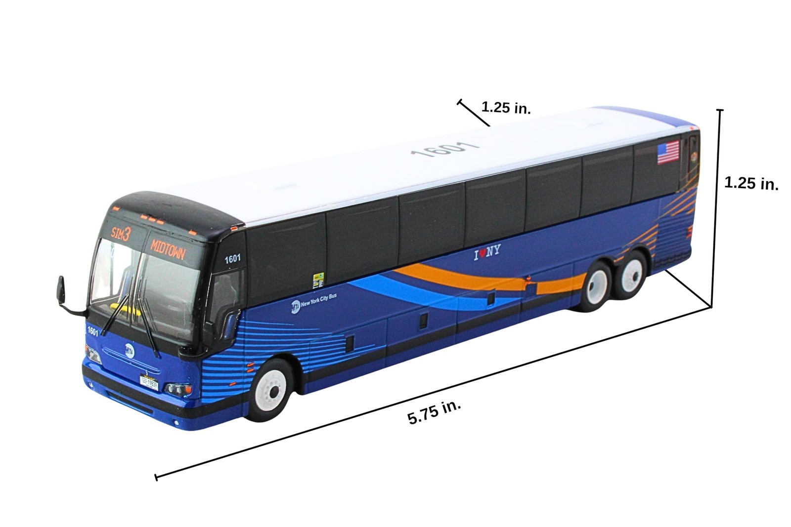 Daron Prevost X3-45 Commuter Coach Mta Express Service Bus Die-Cast Metal 1/87