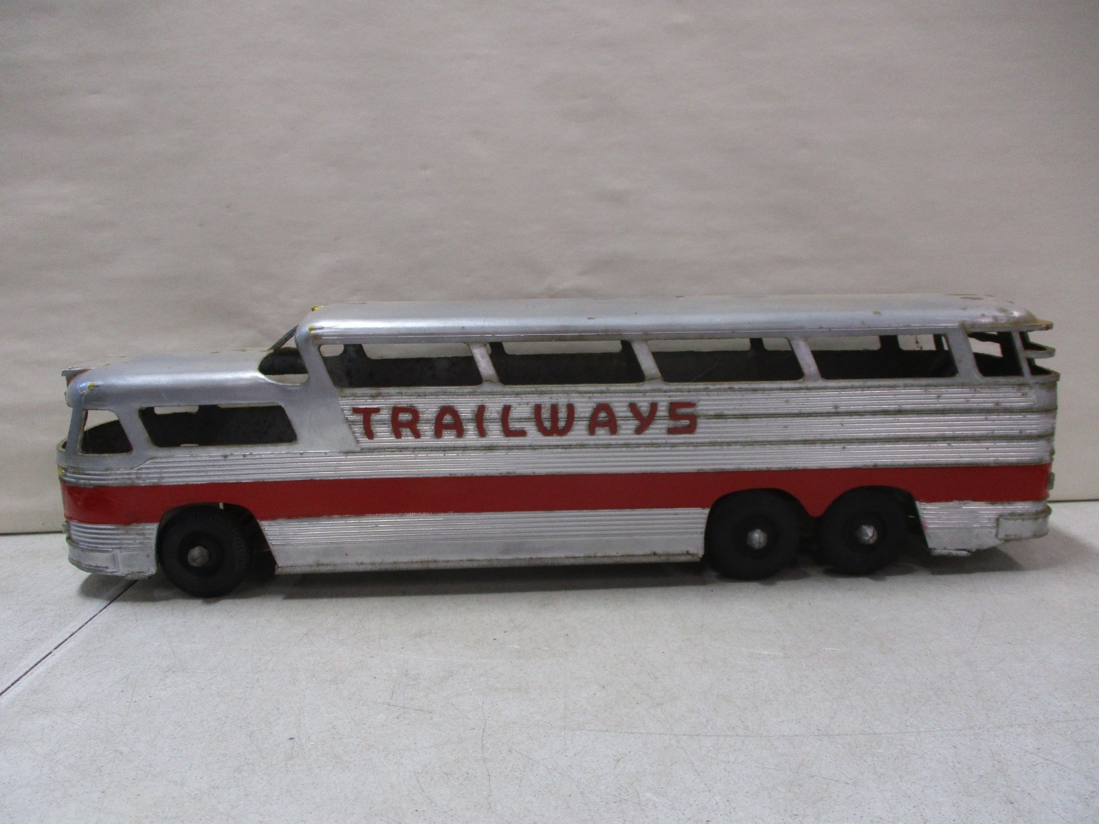 1955 Trailways Bus Plastic and Metal 17.5 Inches