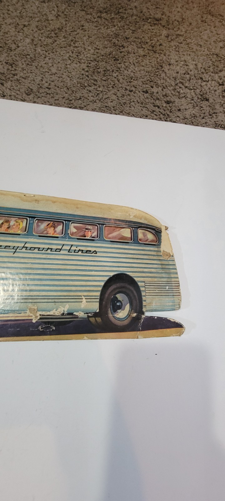 Vintage Greyhound Lines Bus Advertisement CARDBOARD STAND-UP
