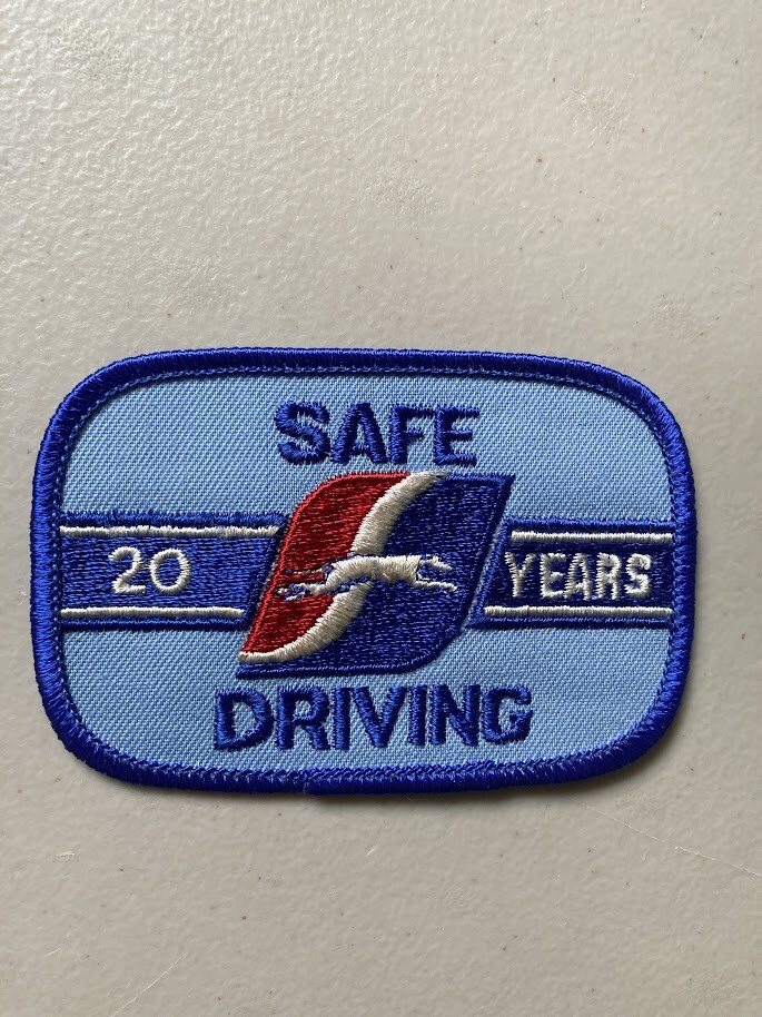 Greyhound Bus Safe Driving Patch 20 Years