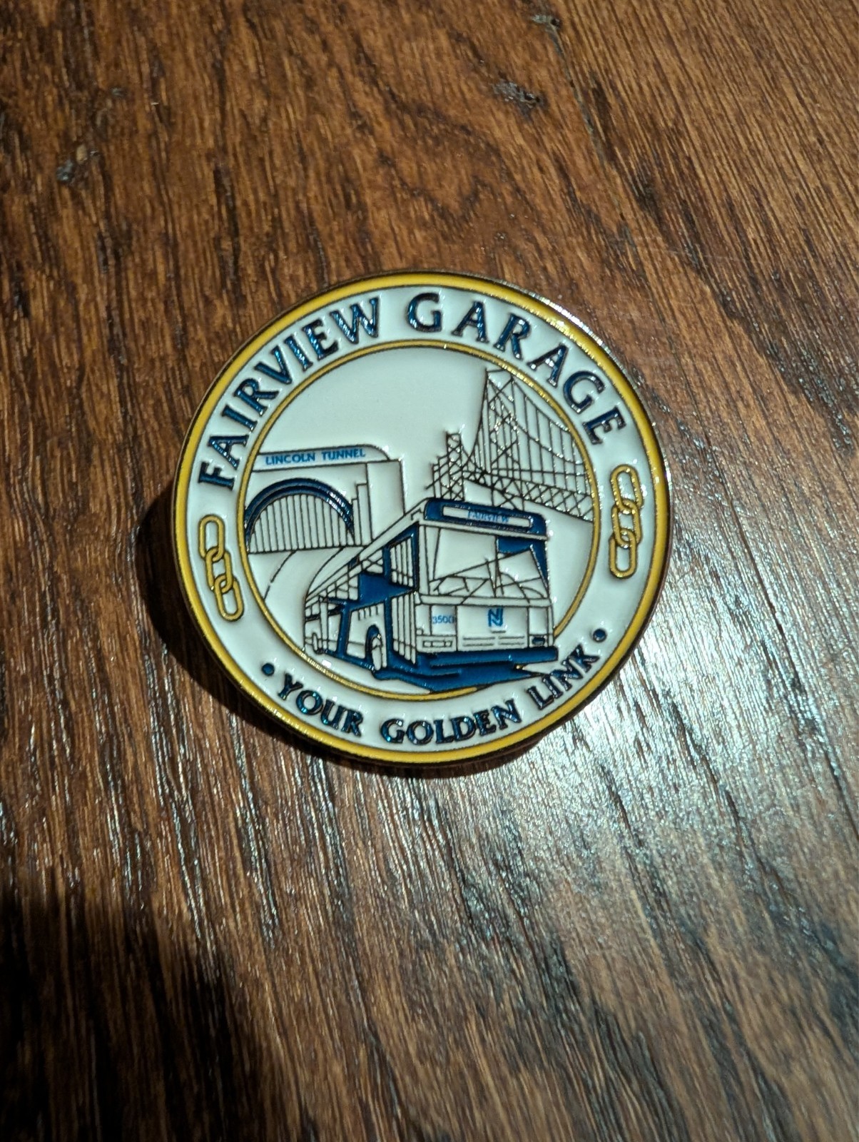 NJ Transit Soft Enamel Lapel Pin 1.25″ Fairview Garage Logo [NEW]
