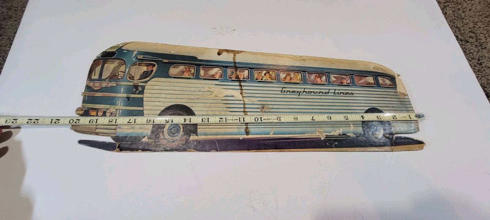 Vintage Greyhound Lines Bus Advertisement CARDBOARD STAND-UP