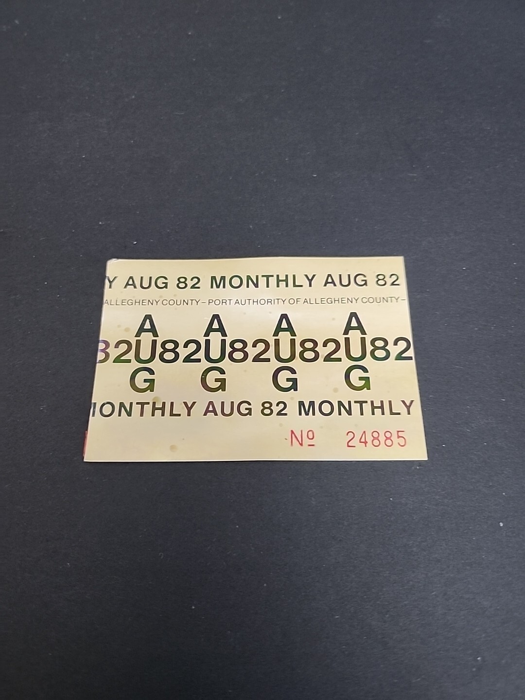 Vtg PAT Bus / Streetcar Monthly Pass Port Authority Allegheny County Rare 1982