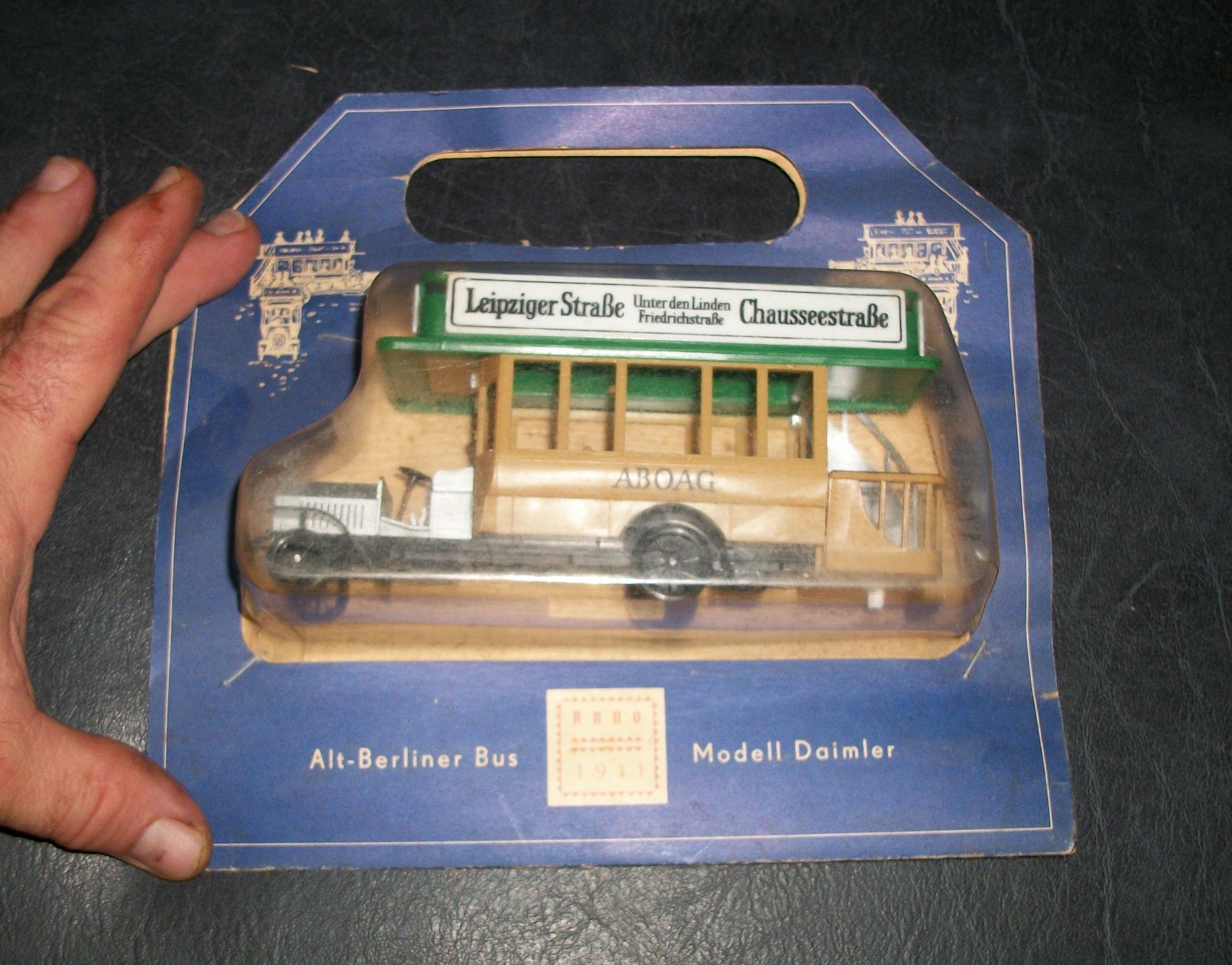 1911 ALT BERLINER BUS MODELL DAIMLER LEIPZIGER STRAßE BERLIN GERMANY TOY MODEL