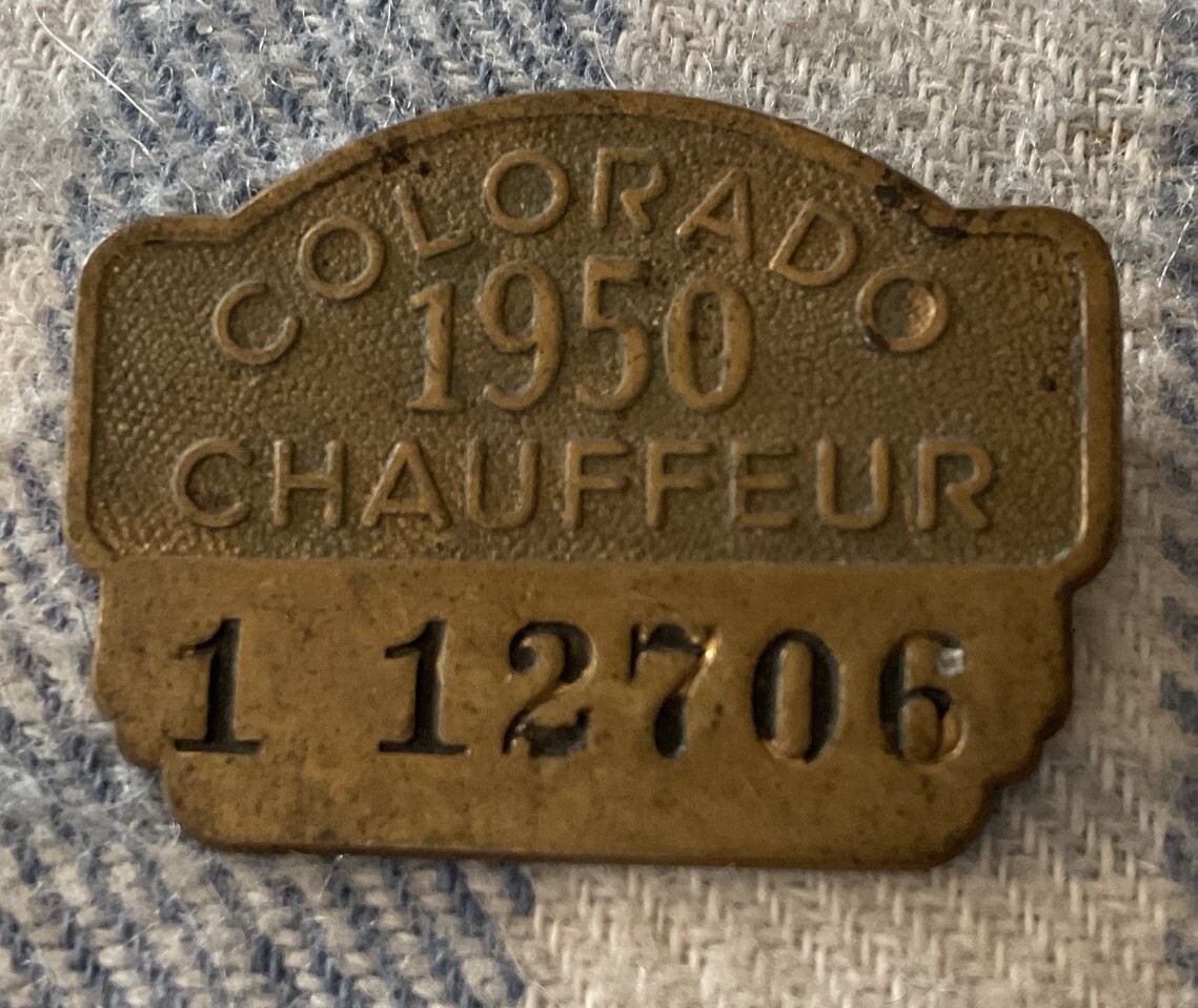 Vintage 1950 Colorado Chauffeur Pin Brass