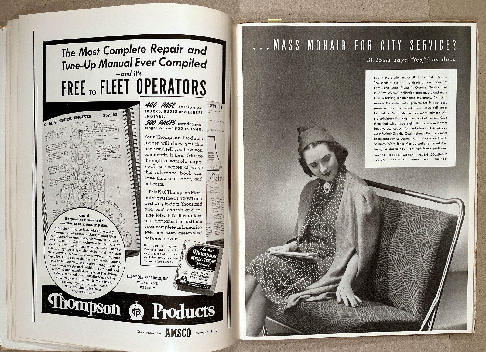 Rare 1940 NEW JERSEY MOTOR BUS ASSN. Convention Souvenir Program Book w/Ads