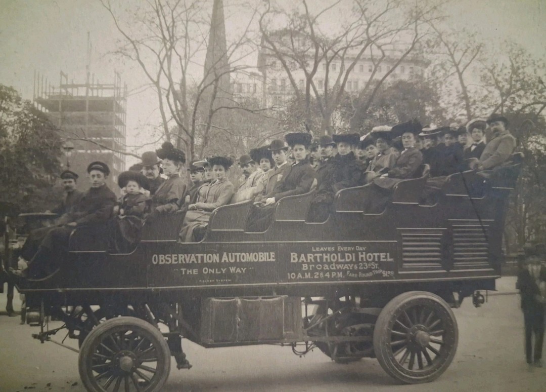 1904 OBSERVATION AUTOMOBILE Automobilia BUS TOUR NYC Original Photo 5″x7″