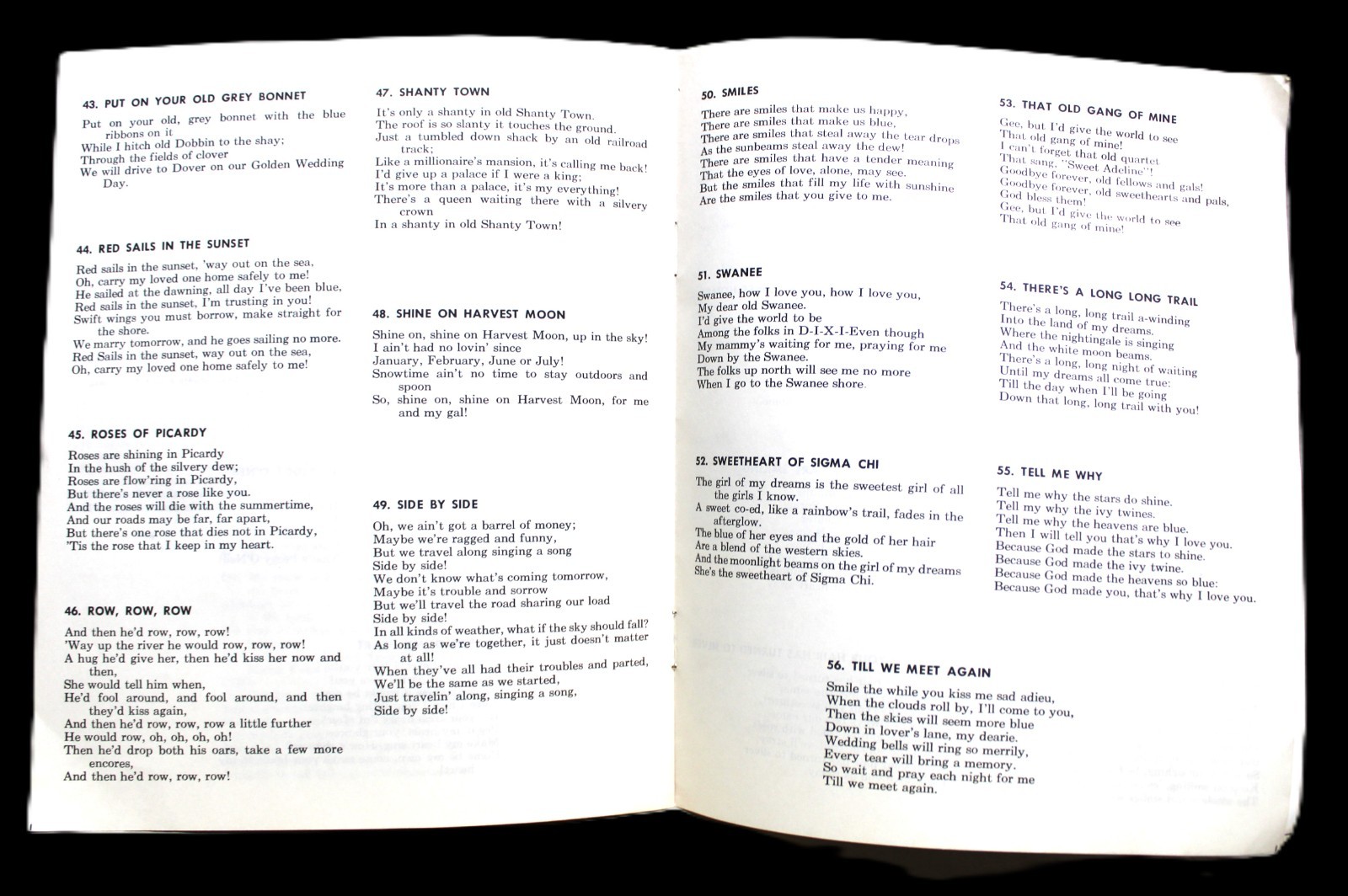 BLUE BIRD BUS LINES SING ALONG BROCHURE GUIDE OF SONGS 1973 VINTAGE TRAVEL