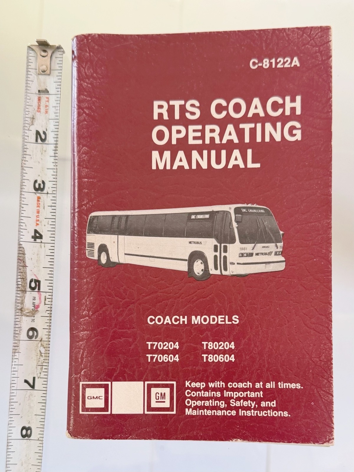 C-8122A GMC RTS Coach Operating Manual technical handbook drivers maintenance