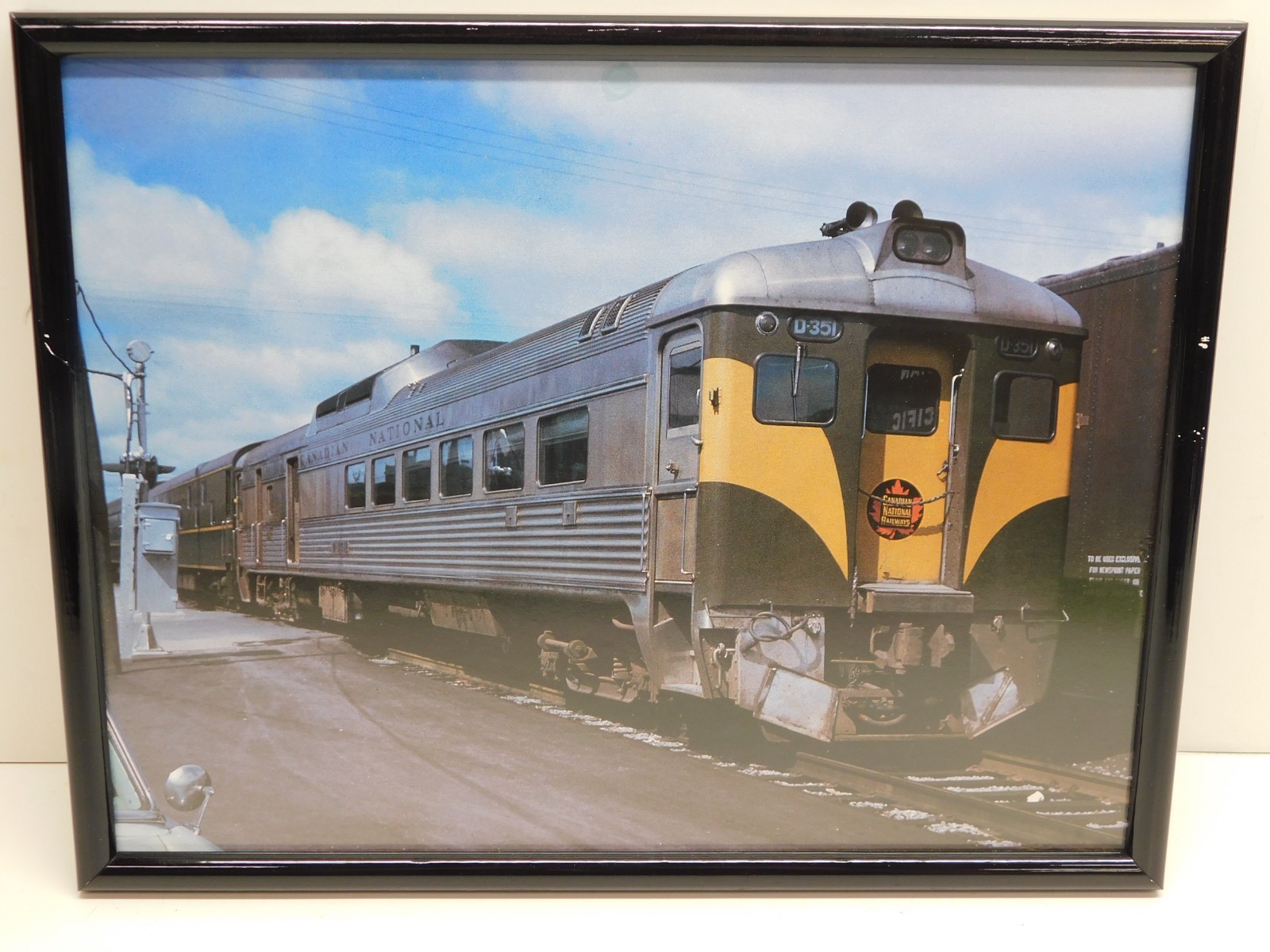 Framed Railroad Picture Canadian National Rail Diesel Car P20
