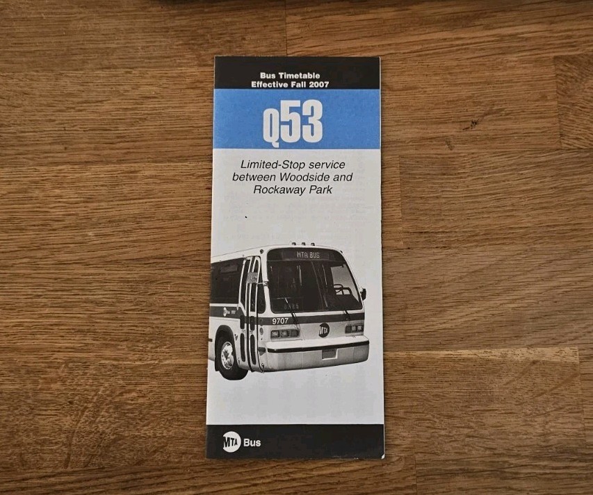 MTA Bus Q53 Fall 2007 Timetable