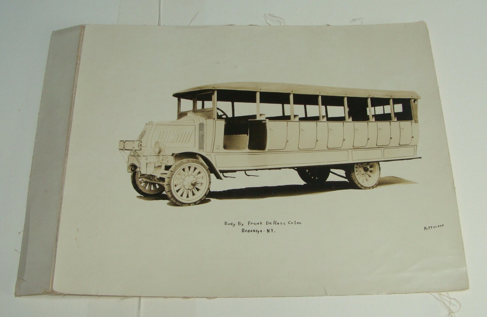 ORIG FRANK De ROSA COACHBUILDER BROOKLYN N.Y. BUS MOTOR COACH LINEN BACKED PHOTO