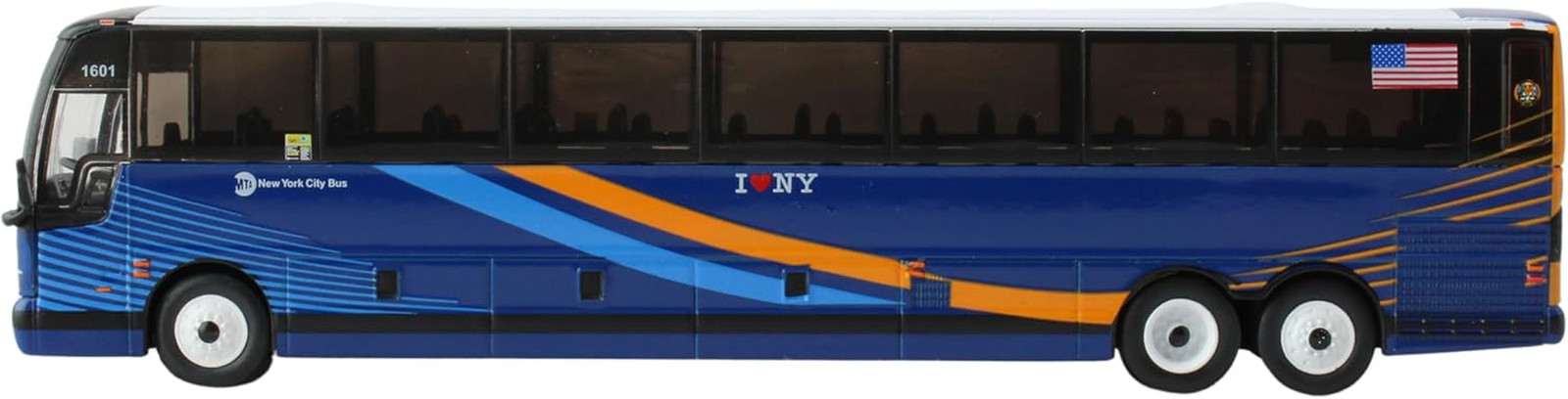 Prevost X3-45 Commuter Coach: MTA Express Service Bus, with Die-Cast Metal, 1/87