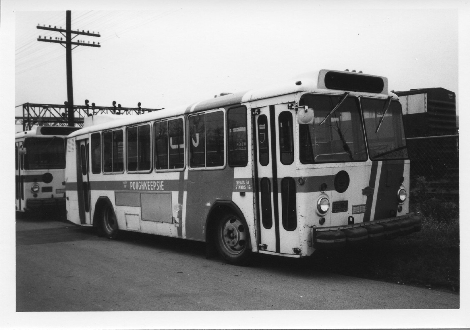 X976 RP 1960/70s? POUGHKEEPSIE NY CITY BUS AT WATER POLLUTION CONTROL