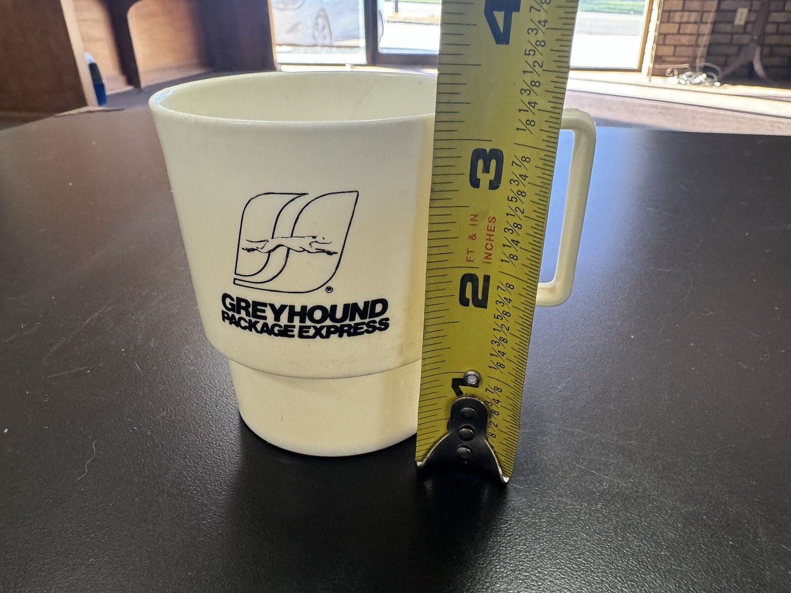 Greyhound Bus Advertising Coffee Cup Mug Package Express Plastic Logo