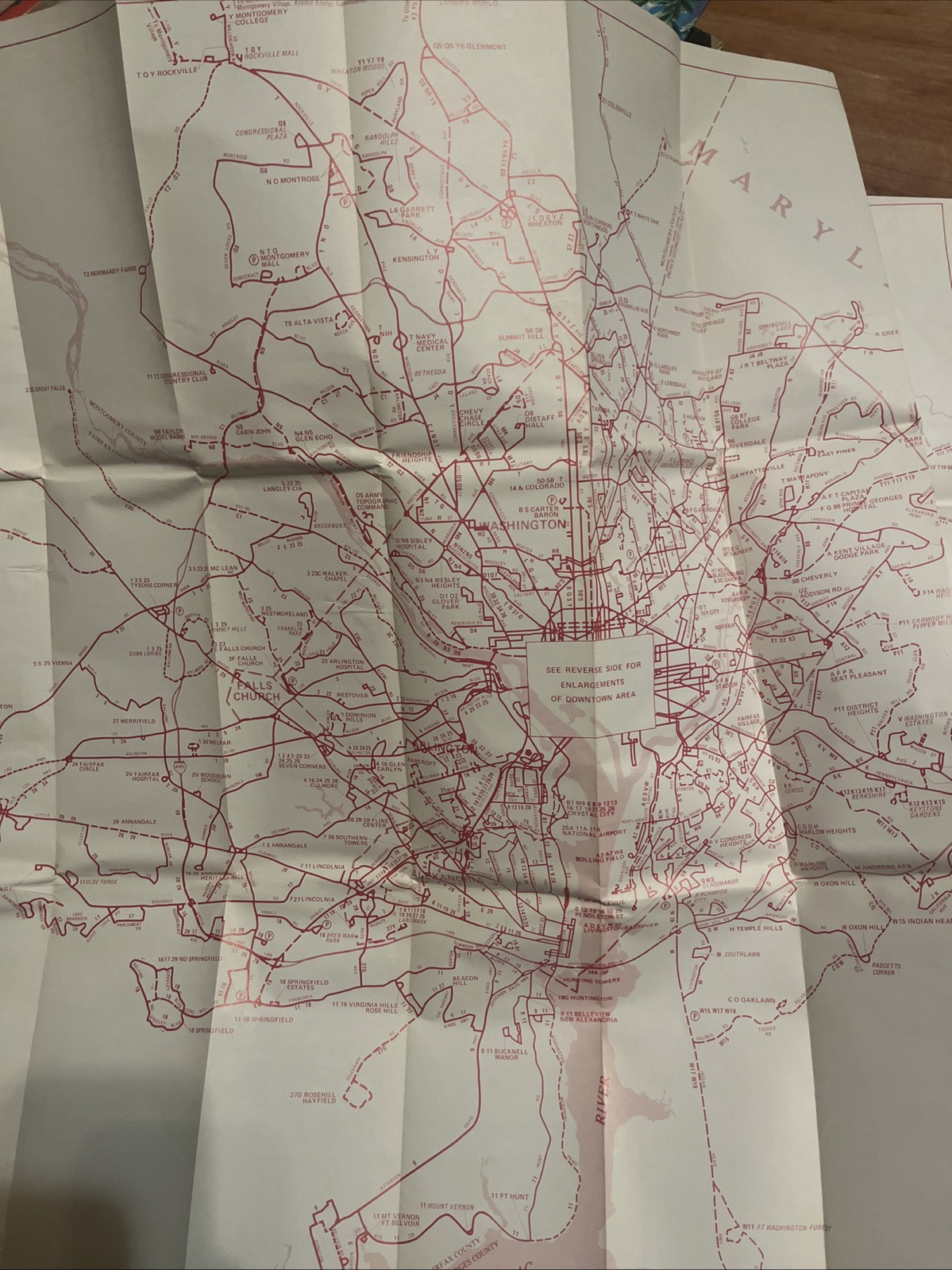 Vintage May 1974 Washington DC Metrobus System Map Maryland Virginia MD VA Metro