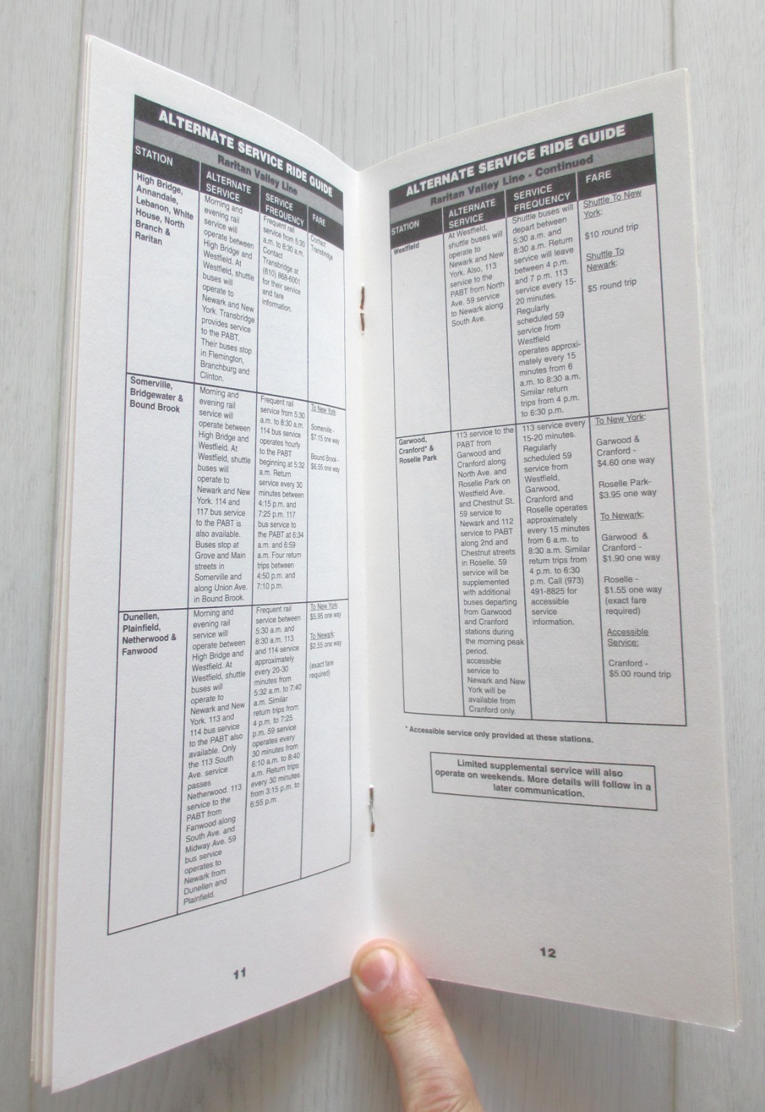 Vintage October 1997 New Jersey Transit NJT Alternate Bus Service Guide Map Book