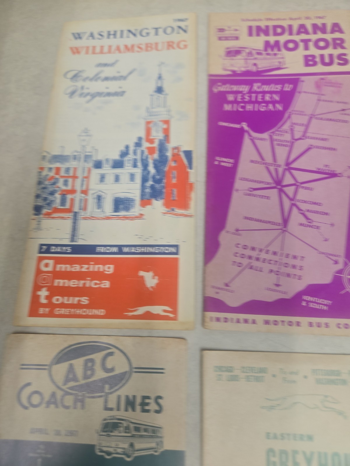 Lot Of 8 Vintage 1960s Greyhound Shedules Coach Lines Gray Line.