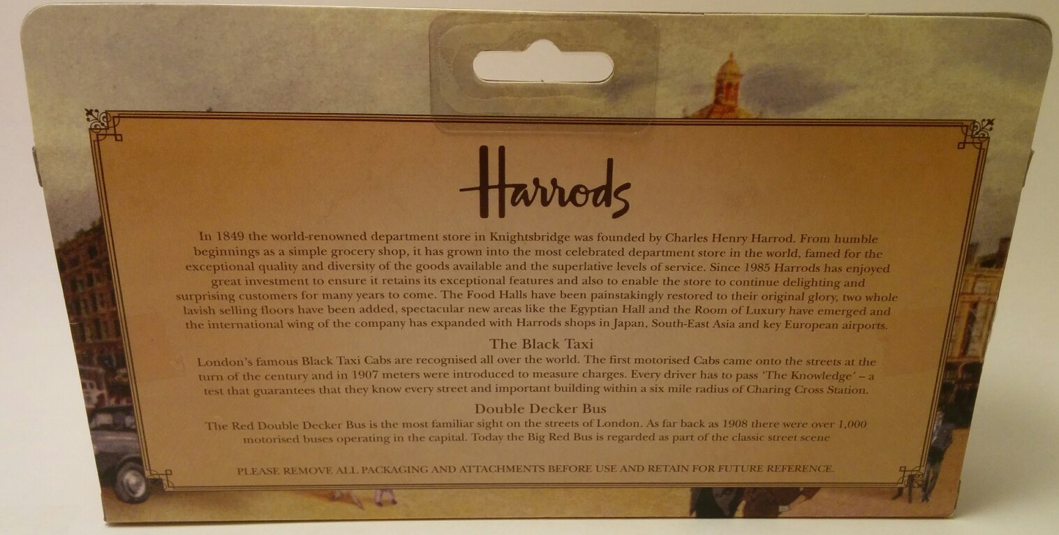 Harrods Scenes of London Black Taxi, Double Decker Bus