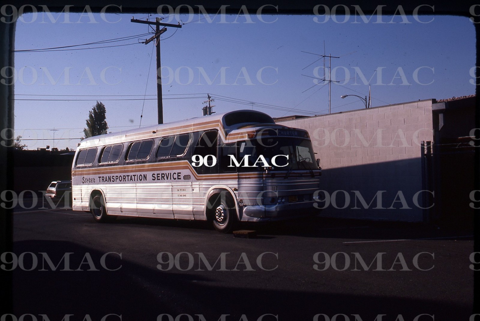 STORER TRANSPORTATION SVC. GM COACH #117. Bakersfield (CA). Original Slide 1981.