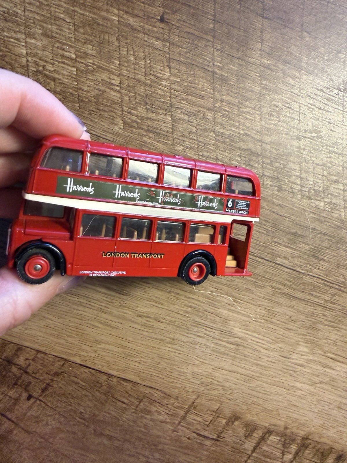 Harrods London Transport Bus Diecast 5″ Long 6 Marble arch