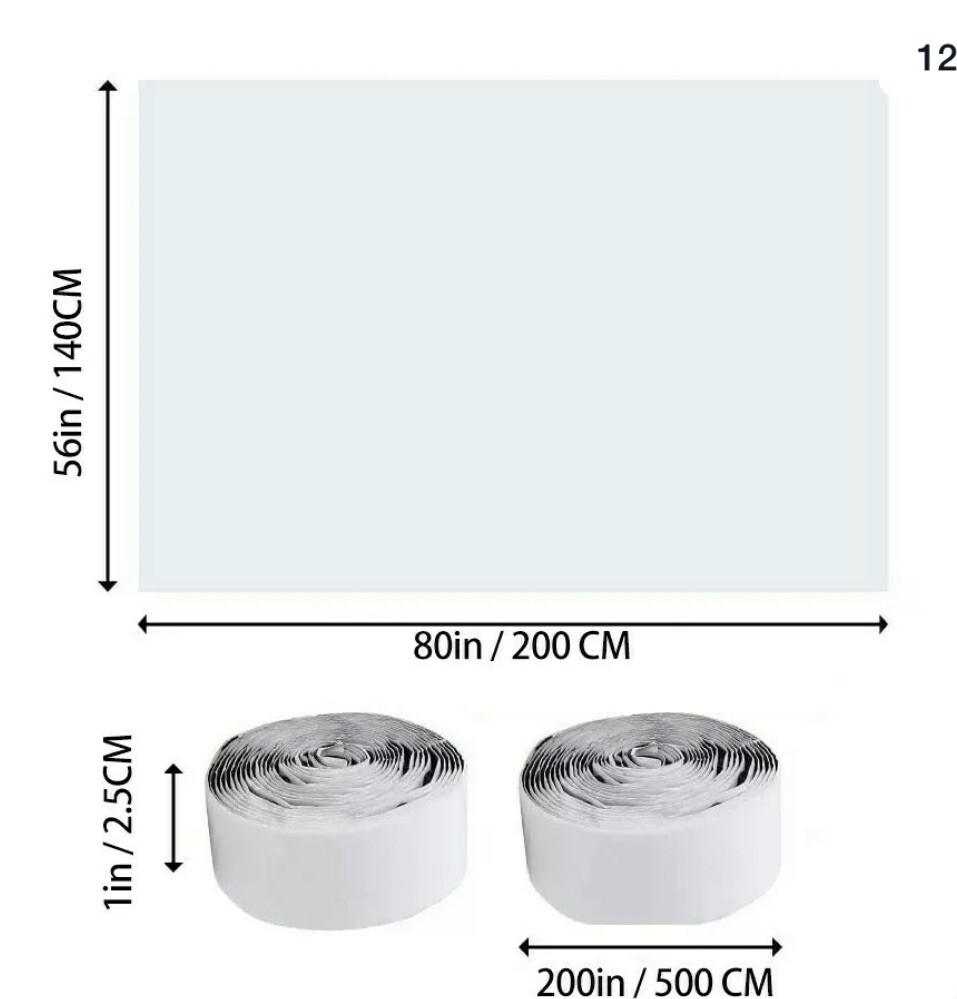 Taxi Driver Cab Partition Screen Isolation Film Clear, Protective USA SELLER