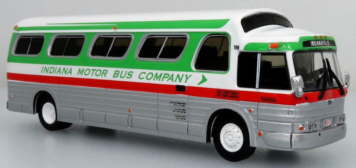 GM PD4107 Buffalo Coach Bus Indiana Motor Bus Co. 1/87 Scale Iconic Replica New