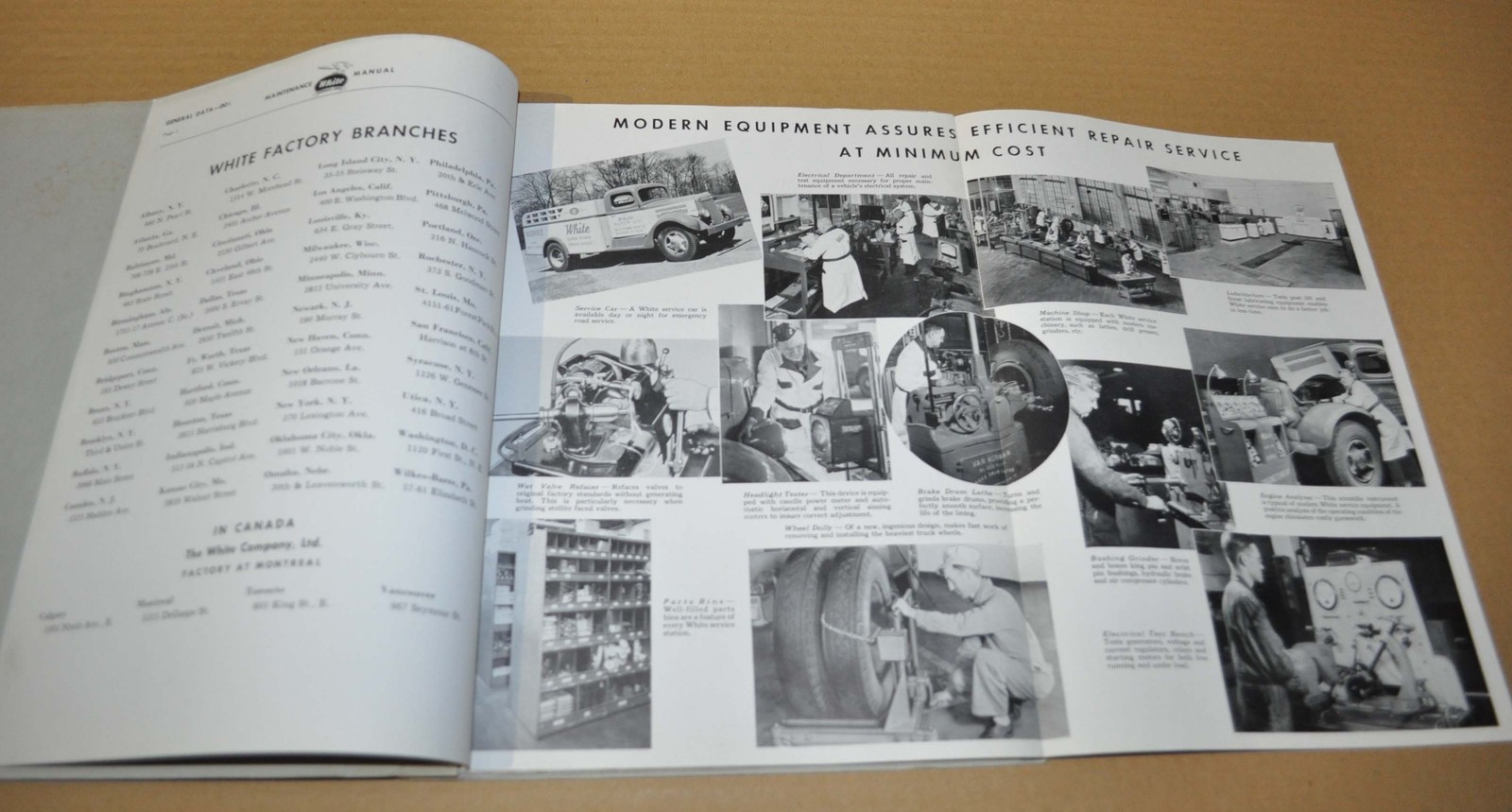 1945 White Bus Models 786 788 798 Maintenance Manual Brochure Book