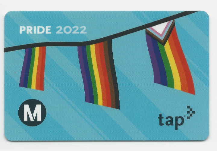 Los Angeles Metro Pride 2022 Flag TAP Fare Card Bus Subway
