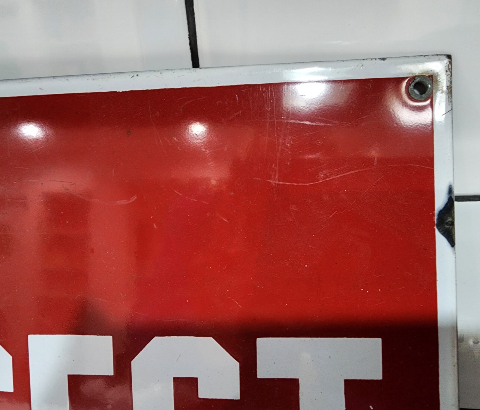 Vintage Porcelain Bus C Section Sign