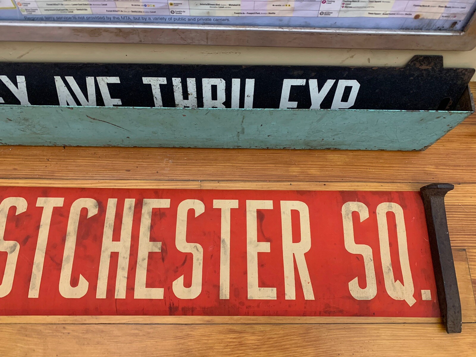 NYC BUS ROLL SIGN RED BRONX WEST FARMS WESTCHESTER SQUARE TREMONT WILLIAMSBRIDGE